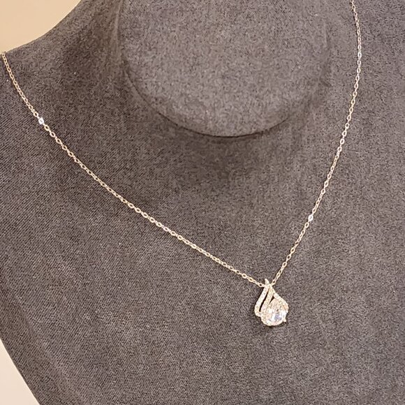 Brand New!! NADRI| Double Gum drop Pendant|Cubic Zirconia|Crystal Necklace - Picture 2 of 9